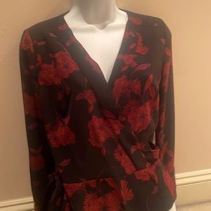 Chelsea 28 purple black blouse. With tags, size xs